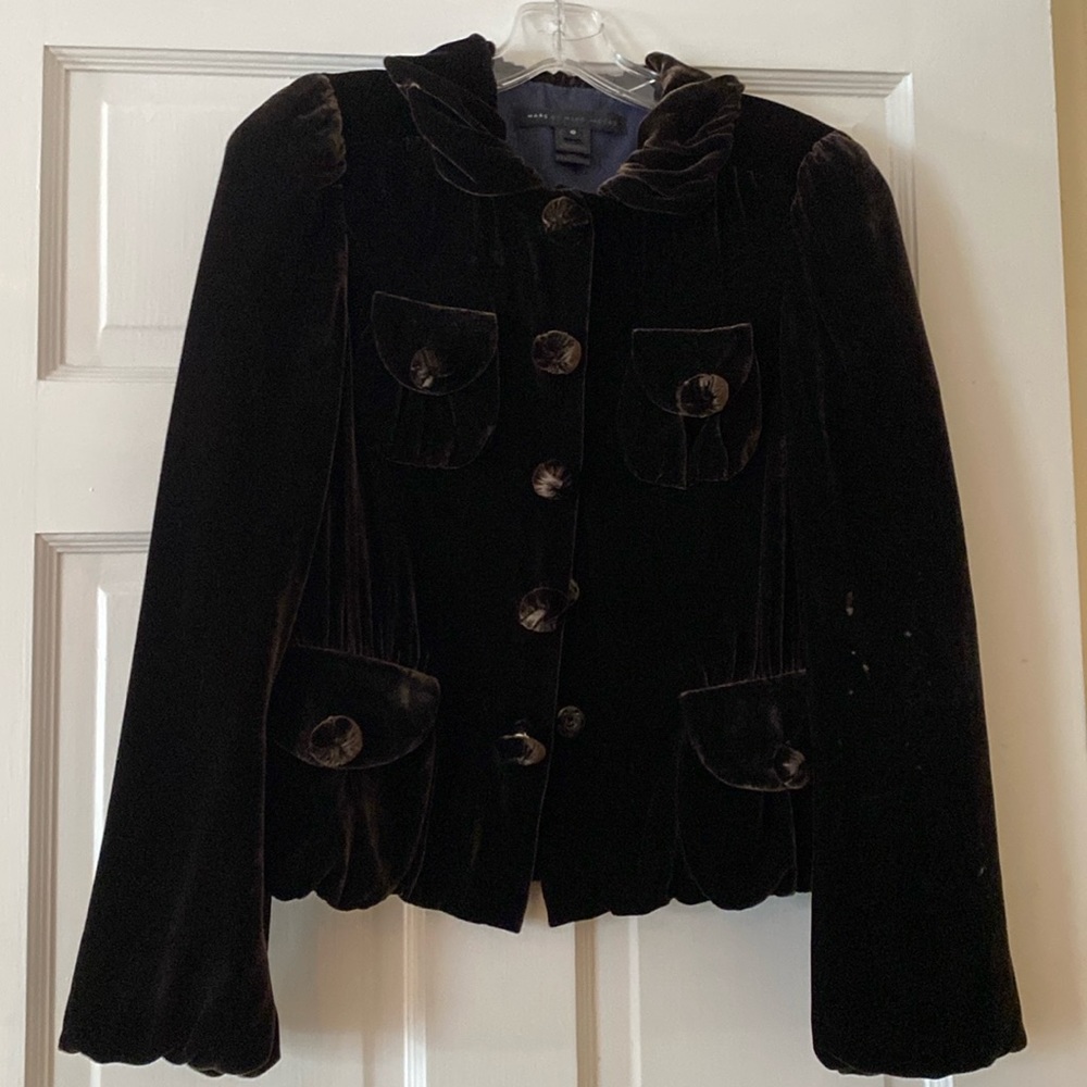Marc by Marc Jacob’s Chocolate Brown Velvet Jacket. Sz .0/ XS